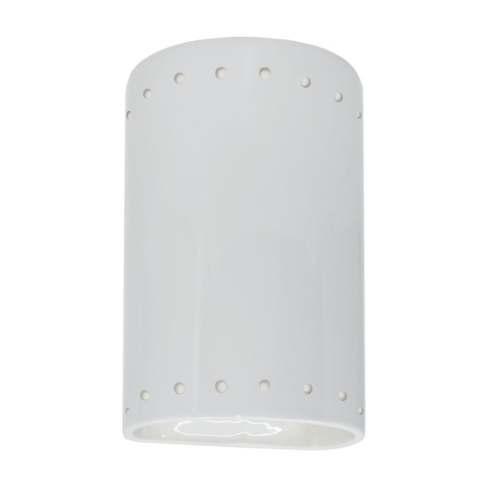 Justice Designs CER-5990W-WHT-LED1-1000 LED Wall Sconce, Gloss White