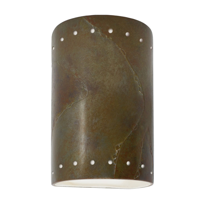 Justice Designs CER-5995-SLTR-LED1-1000 LED Wall Sconce, Tierra Red Slate