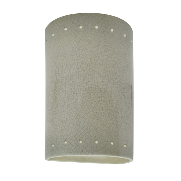 Justice Designs CER-5995W-CKC LED Wall Sconce, Celadon Green Crackle