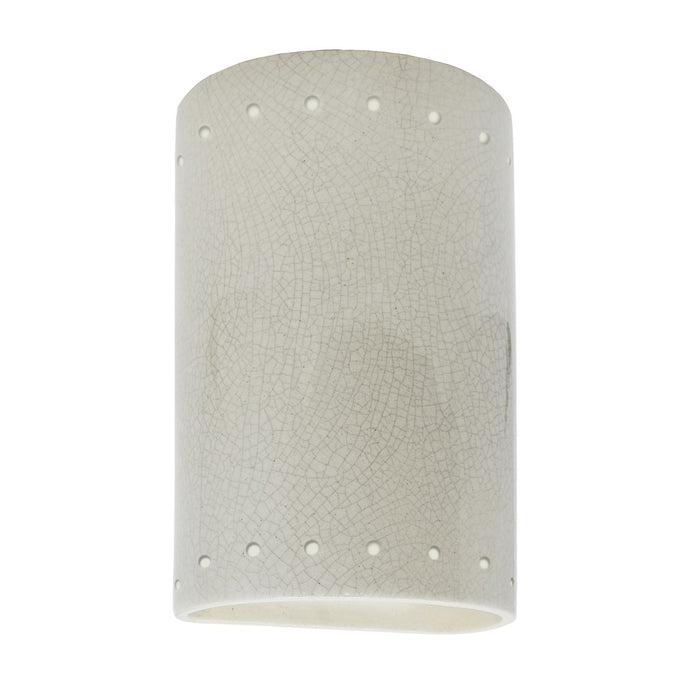 Justice Designs CER-5995W-CRK LED Wall Sconce, White Crackle