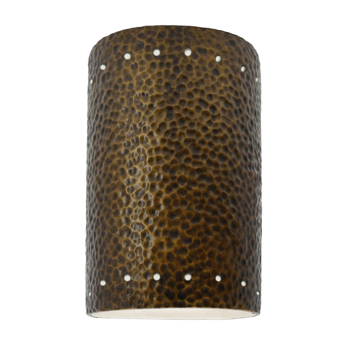 Justice Designs CER-5995W-HMBR LED Wall Sconce, Hammered Brass