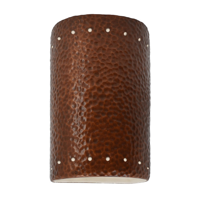 Justice Designs CER-5995W-HMCP LED Wall Sconce, Hammered Copper