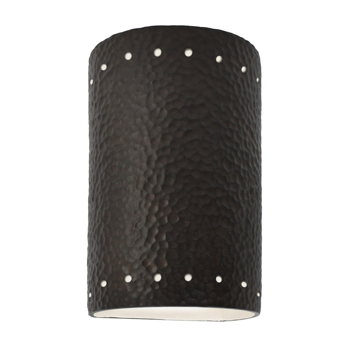 Justice Designs CER-5995W-HMIR LED Wall Sconce, Hammered Iron