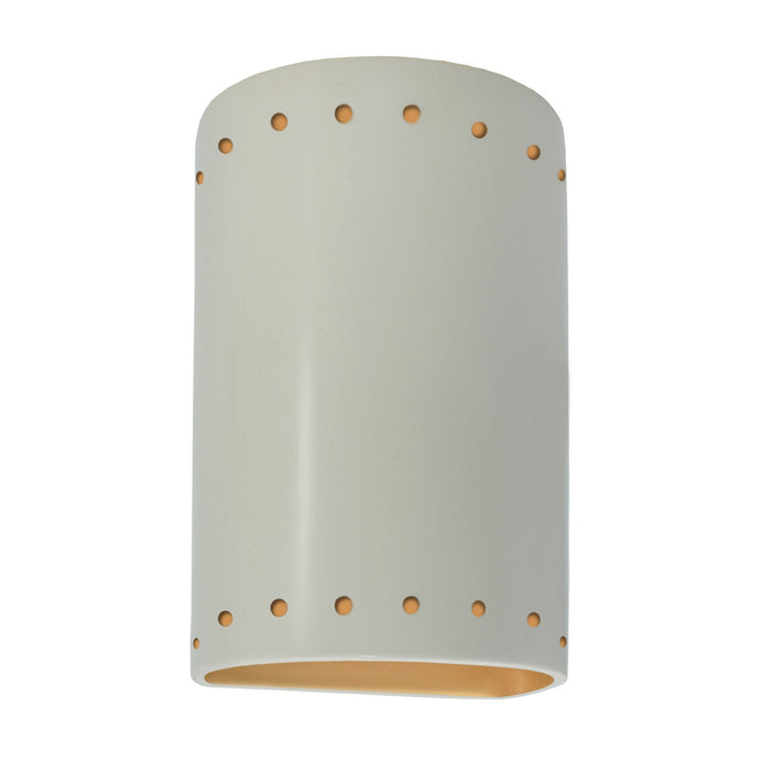 Justice Designs CER-5995W-MTGD LED Wall Sconce, Matte White with Champagne Gold internal