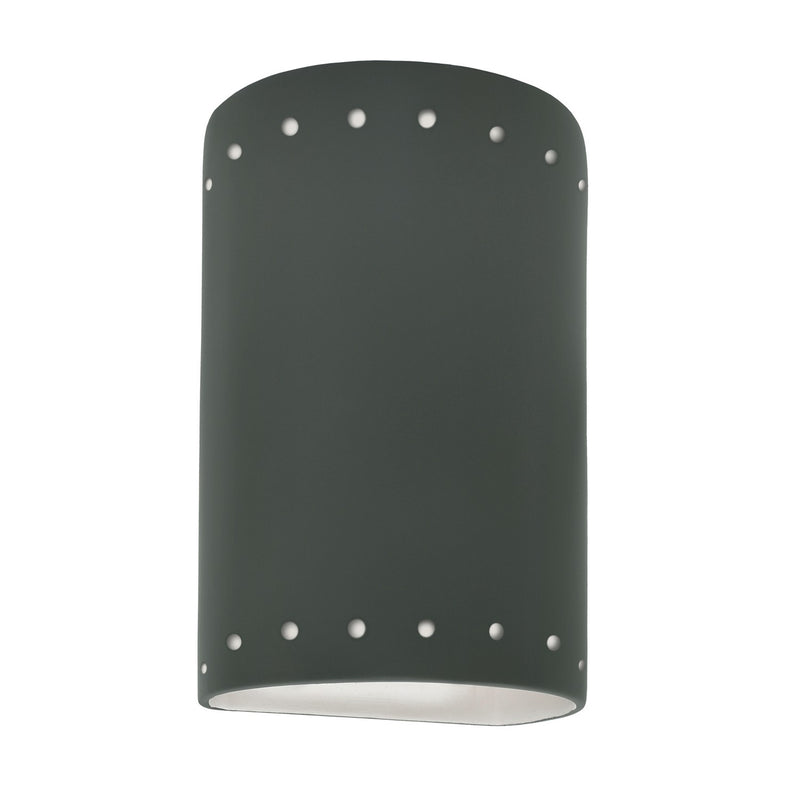 Justice Designs CER-5995W-PWGN LED Wall Sconce, Pewter Green