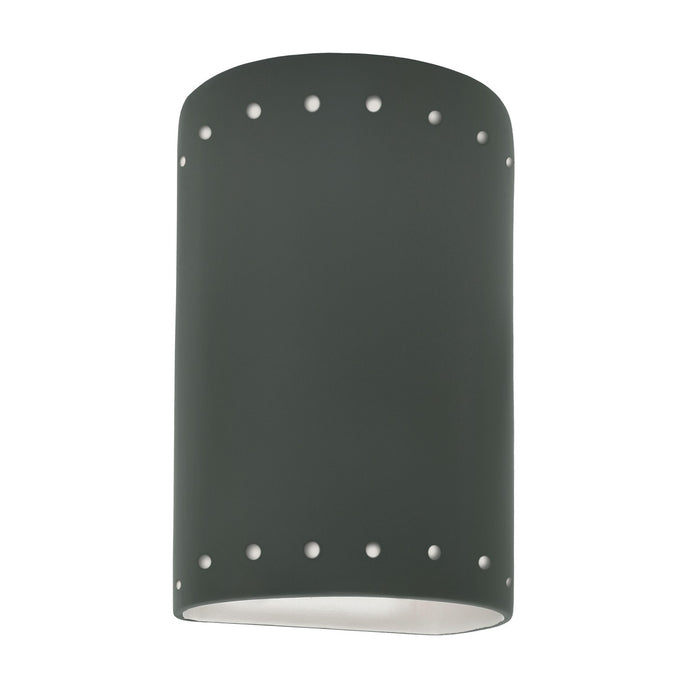 Justice Designs CER-5995W-PWGN LED Wall Sconce, Pewter Green