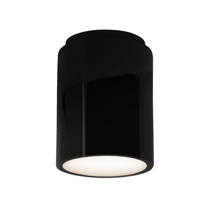 Justice Designs CER-6100-BLK-LED1-1000 LED Flush-Mount, Gloss Black
