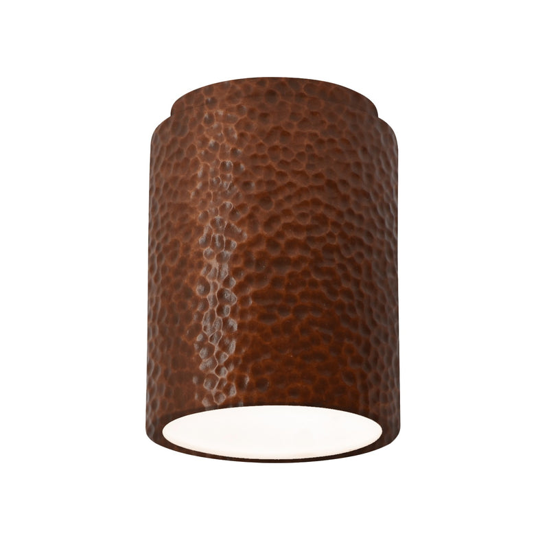 Justice Designs CER-6100-HMCP-LED1-1000 LED Flush-Mount, Hammered Copper