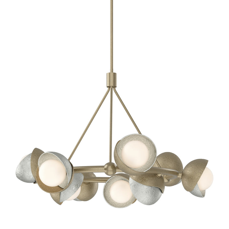 Hubbardton Forge 131068-SKT-MULT-84-85-GG0711 Nine Light Pendant, Soft Gold