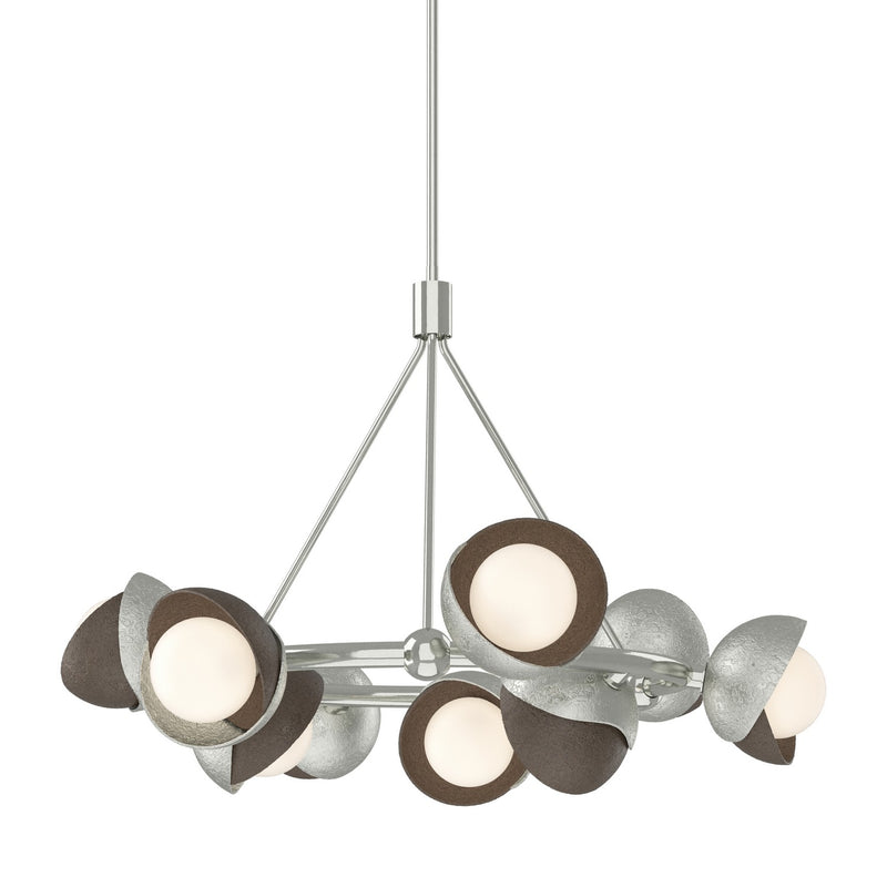 Hubbardton Forge 131068-SKT-MULT-85-05-GG0711 Nine Light Pendant, Sterling