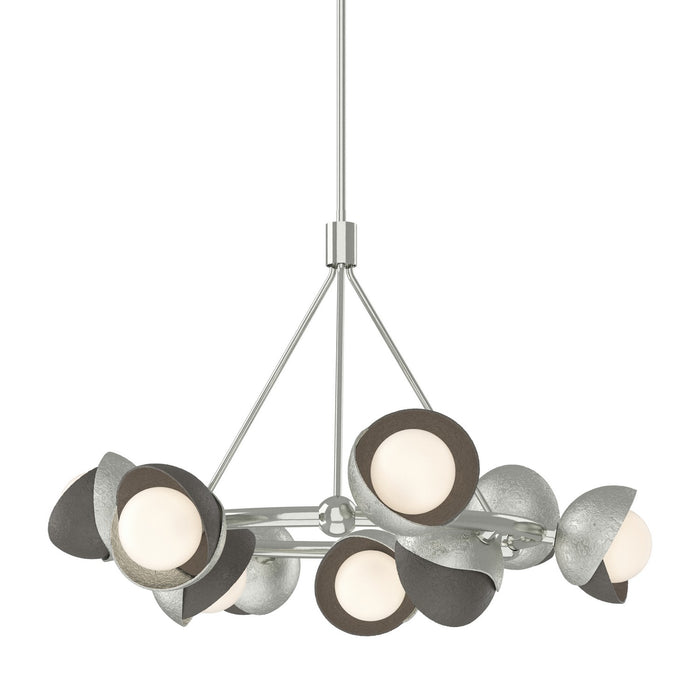 Hubbardton Forge 131068-SKT-MULT-85-07-GG0711 Nine Light Pendant, Sterling