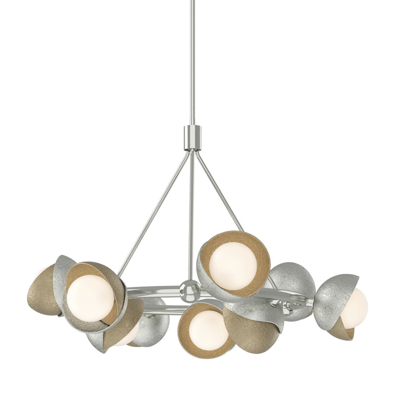 Hubbardton Forge 131068-SKT-MULT-85-84-GG0711 Nine Light Pendant, Sterling
