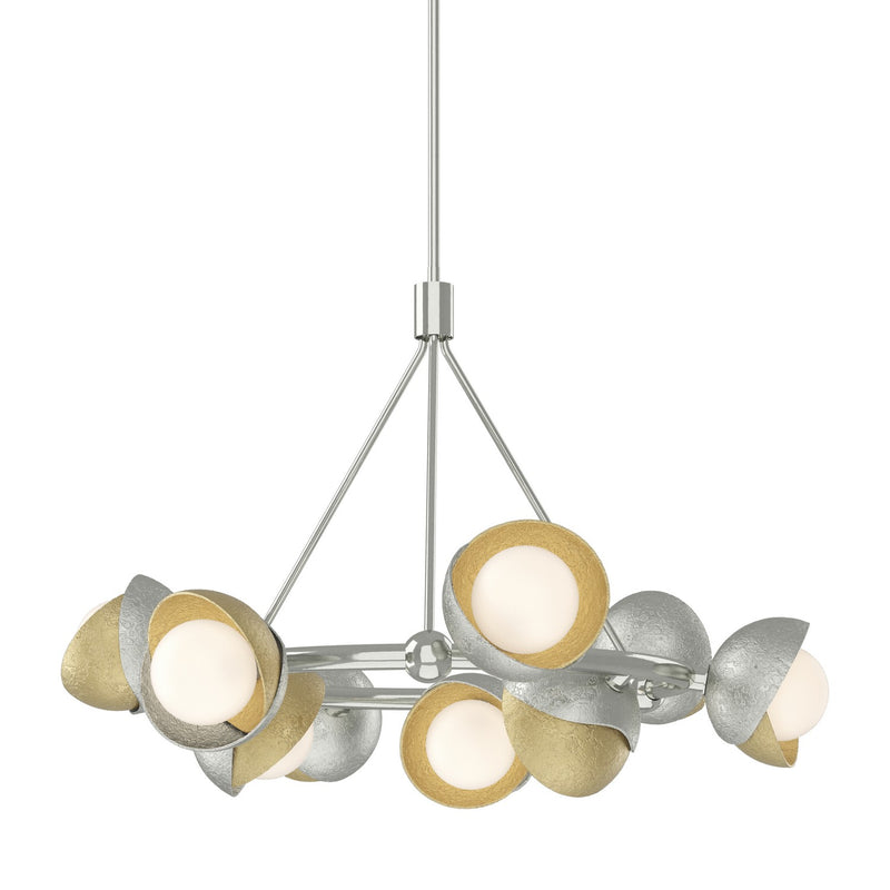 Hubbardton Forge 131068-SKT-MULT-85-86-GG0711 Nine Light Pendant, Sterling