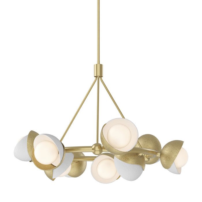 Hubbardton Forge 131068-SKT-MULT-86-02-GG0711 Nine Light Pendant, Modern Brass