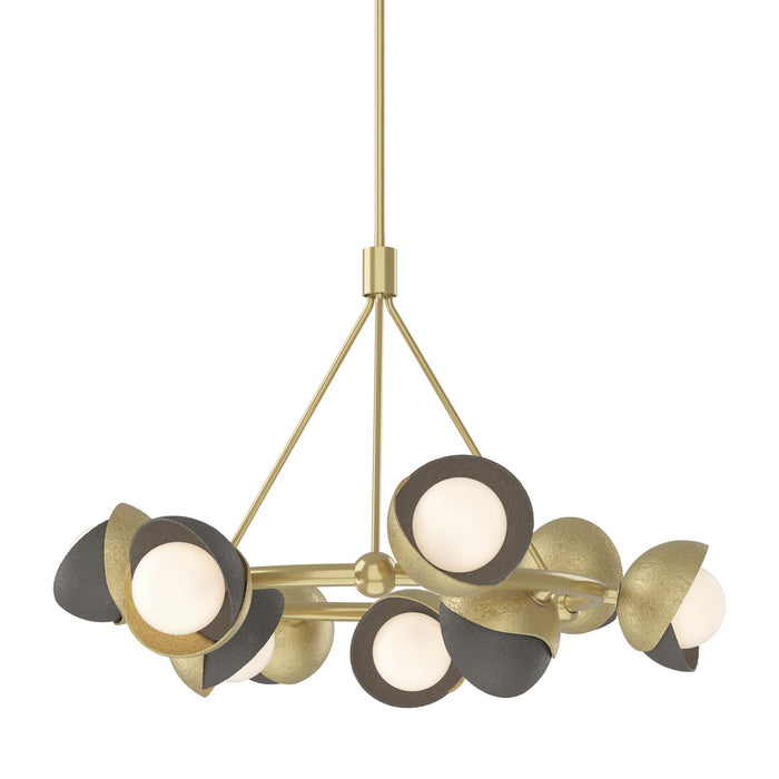 Hubbardton Forge 131068-SKT-MULT-86-07-GG0711 Nine Light Pendant, Modern Brass