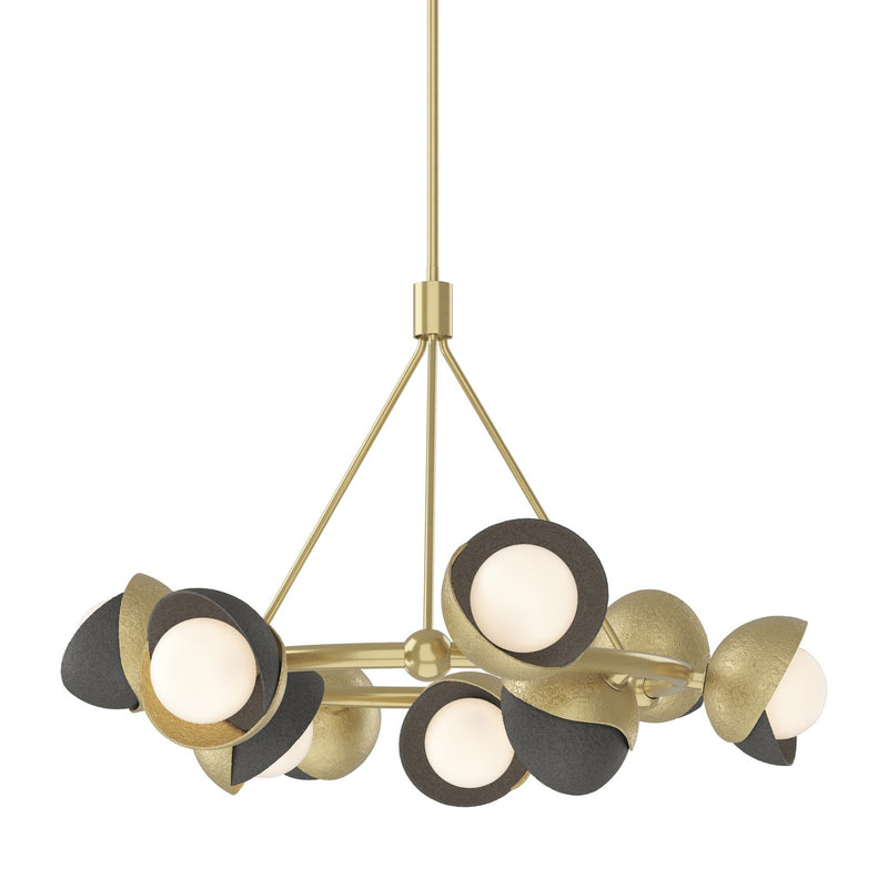 Hubbardton Forge 131068-SKT-MULT-86-20-GG0711 Nine Light Pendant, Modern Brass