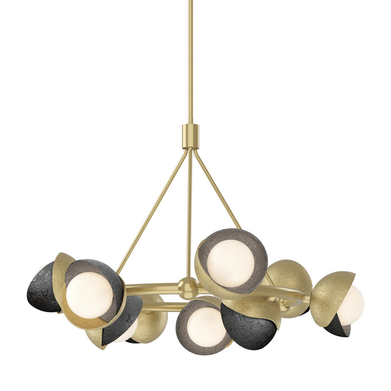 Hubbardton Forge 131068-SKT-MULT-86-89-GG0711 Nine Light Pendant, Modern Brass