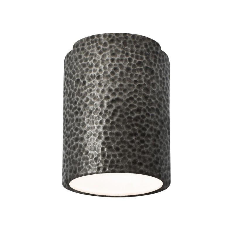 Justice Designs CER-6100-HMPW Flush-Mount, Hammered Pewter