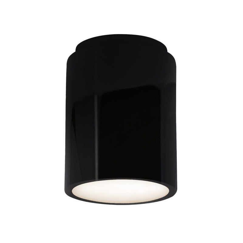 Justice Designs CER-6100W-BLK-LED1-1000 LED Flush-Mount, Gloss Black