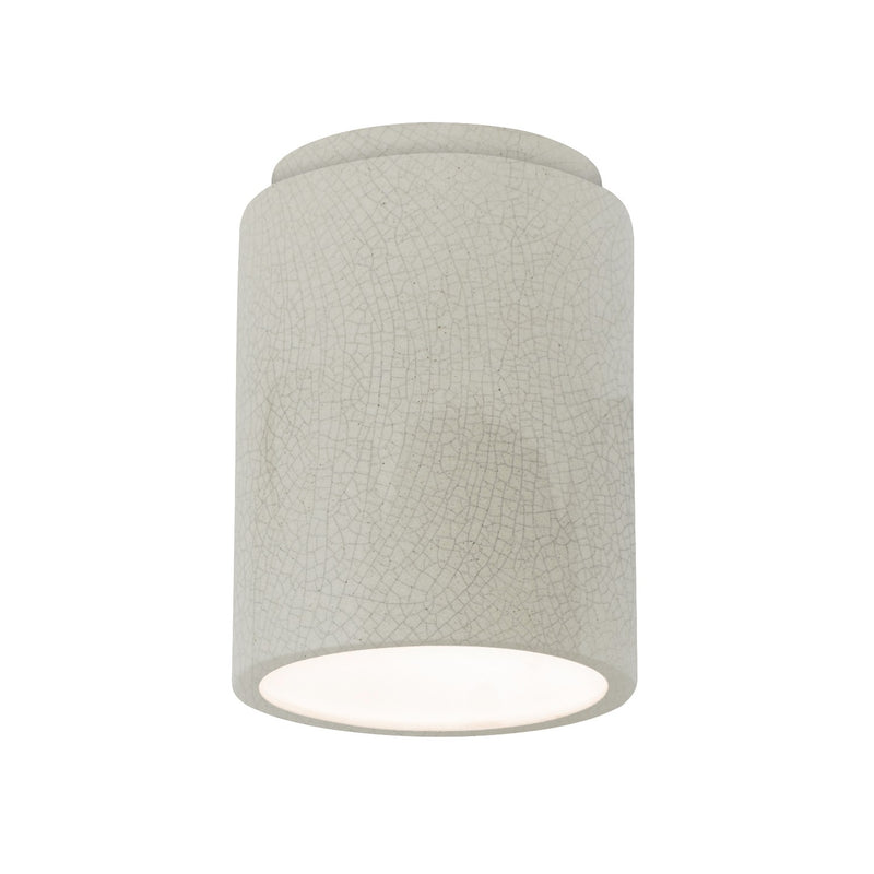 Justice Designs CER-6100W-CRK Flush-Mount, White Crackle