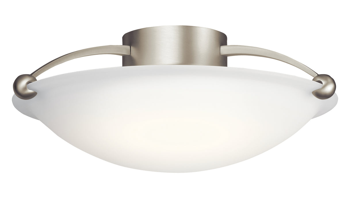 Kichler 8406NI Three Light Semi Flush Mount, Brushed Nickel