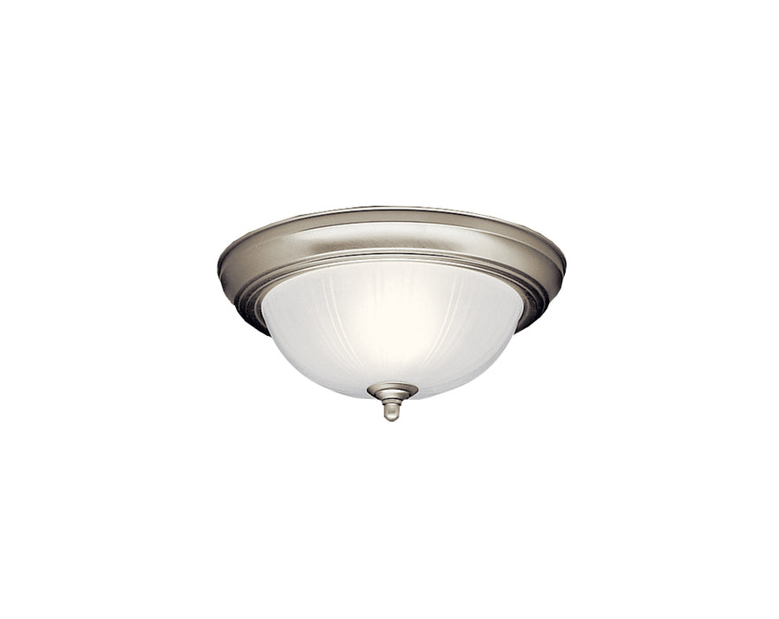 Kichler 8653NI Two Light Flush Mount, Brushed Nickel