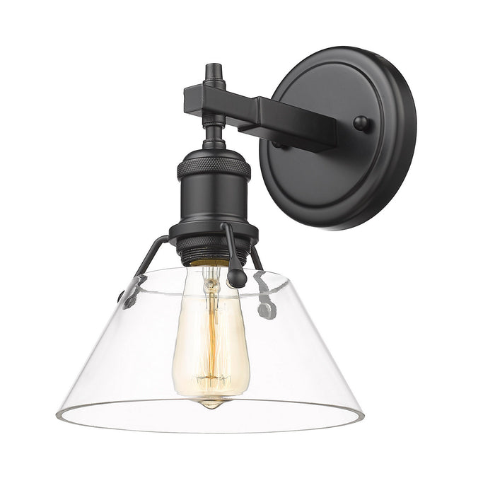 Golden 3306-BA1 BLK-CLR One Light Bath Vanity, Matte Black