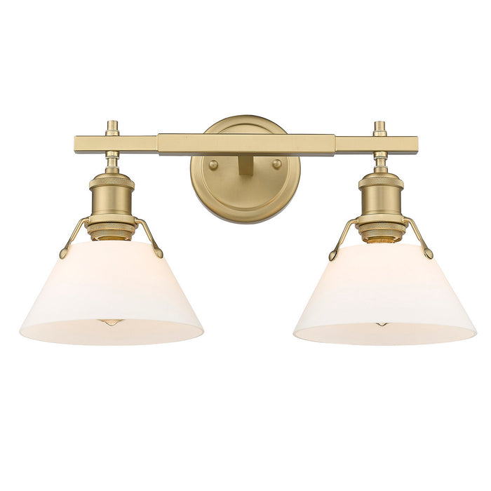 Golden 3306-BA2 BCB-OP Two Light Bath Vanity, Brushed Champagne Bronze