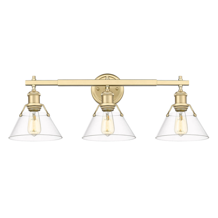 Golden 3306-BA3 BCB-CLR Three Light Bath Vanity, Brushed Champagne Bronze
