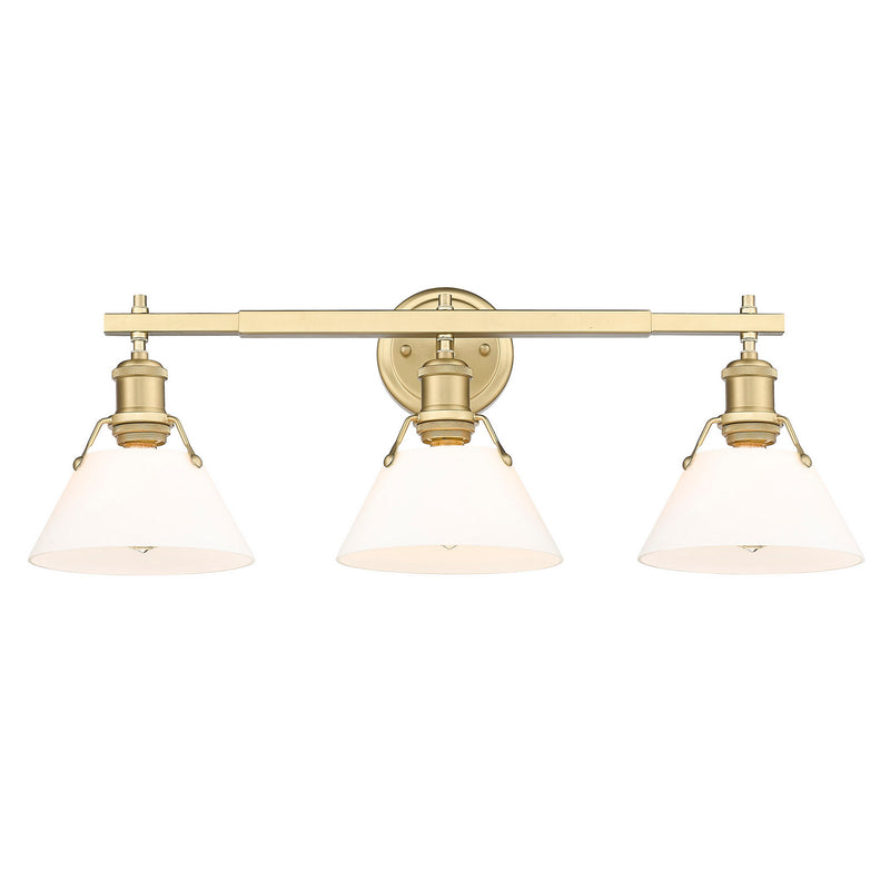 Golden 3306-BA3 BCB-OP Three Light Bath Vanity, Brushed Champagne Bronze