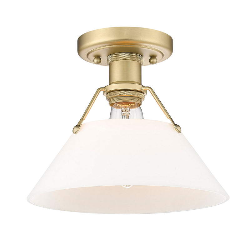 Golden 3306-FM BCB-OP One Light Flush Mount, Brushed Champagne Bronze