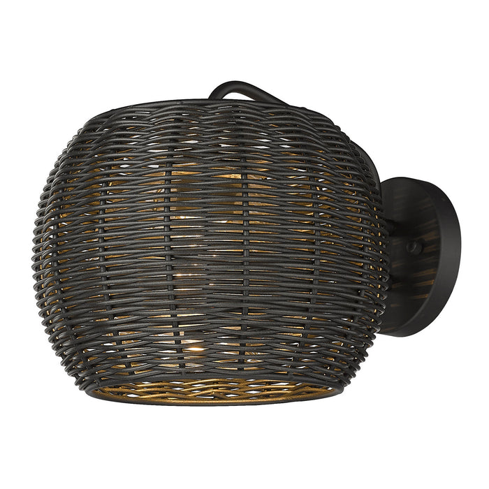 Golden 6074-OWM NB-BRW One Light Outdoor Wall Sconce, Natural Black
