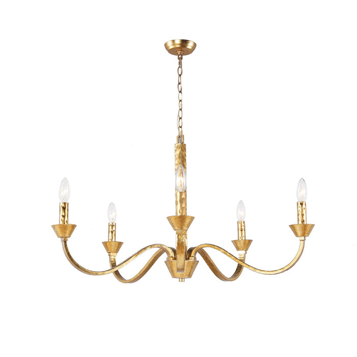 Terracotta Designs H20105M-5GD Five Light Chandelier, Antique Gold