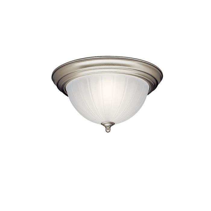 Kichler 8654NI Two Light Flush Mount, Brushed Nickel