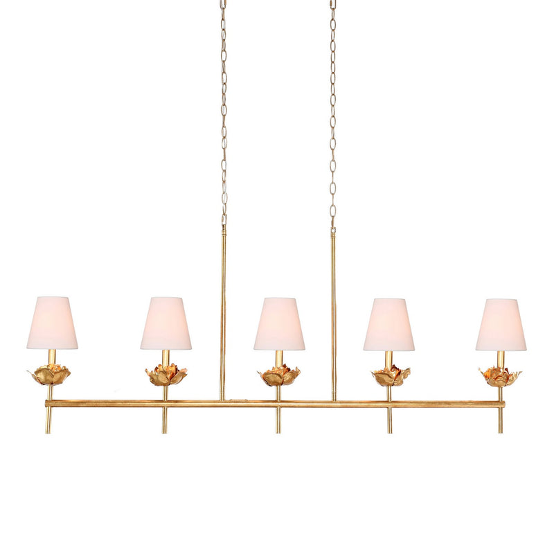 Terracotta Designs H23107-5G Five Light Chandelier, Gold Leaf