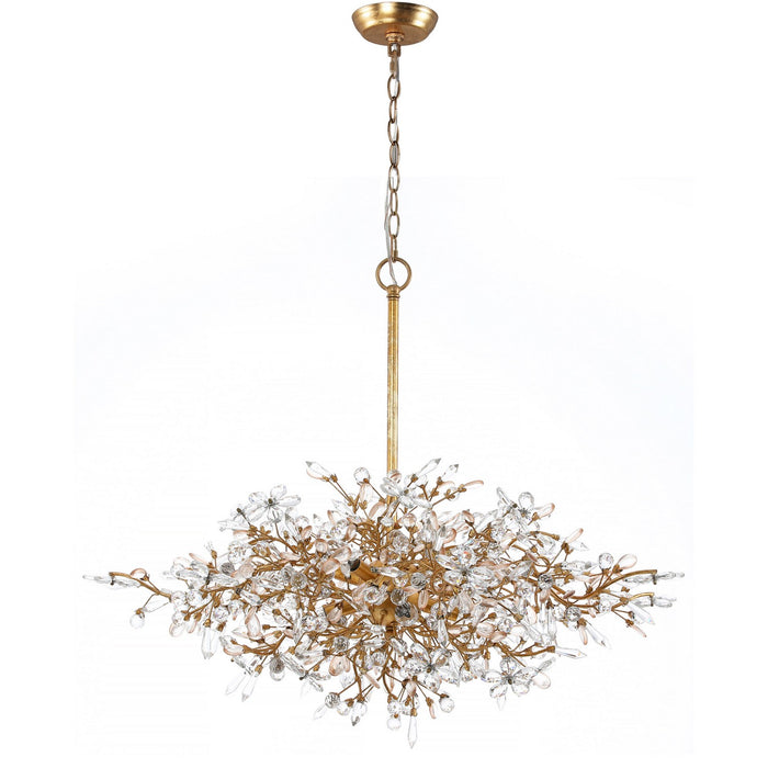 Terracotta Designs H23108-8 Eight Light Chandelier, Gold Leaf