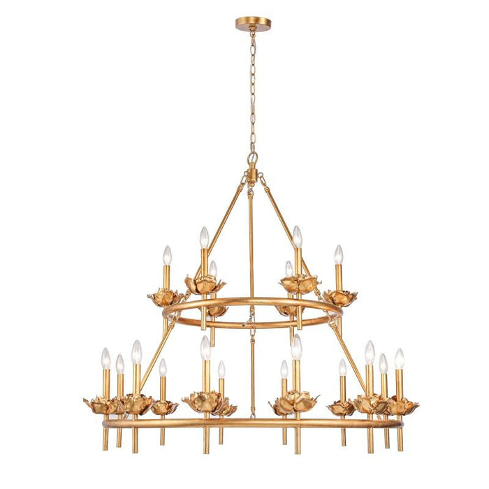 Terracotta Designs H23107T-18 18 Light Chandelier, Gold Leaf
