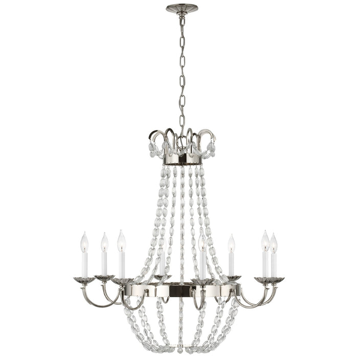 Visual Comfort Signature CHC 1408PN-SG Eight Light Chandelier, Polished Nickel