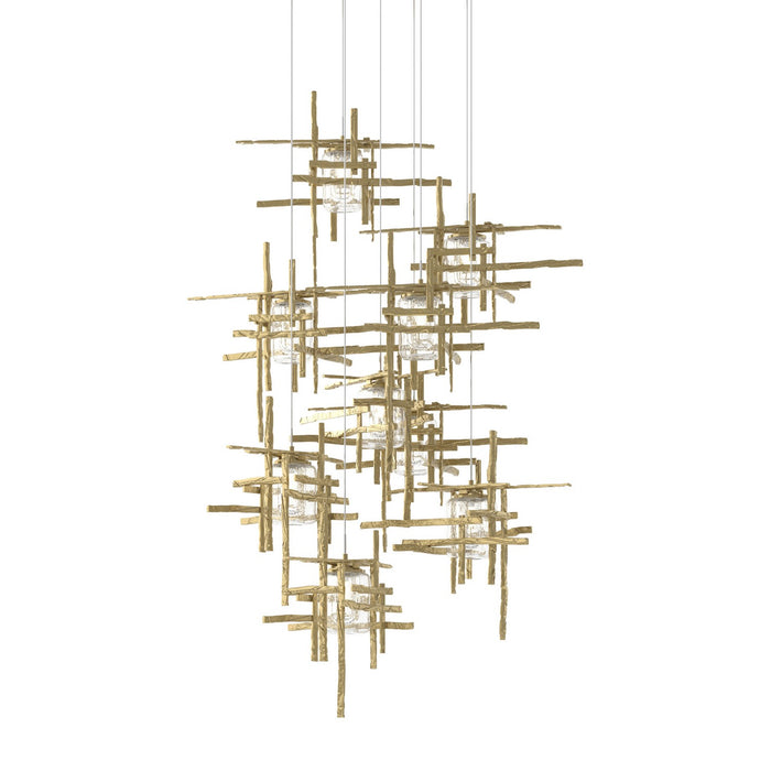 Hubbardton Forge 131107-SKT-LONG-86-II0728 LED Pendant, Modern Brass