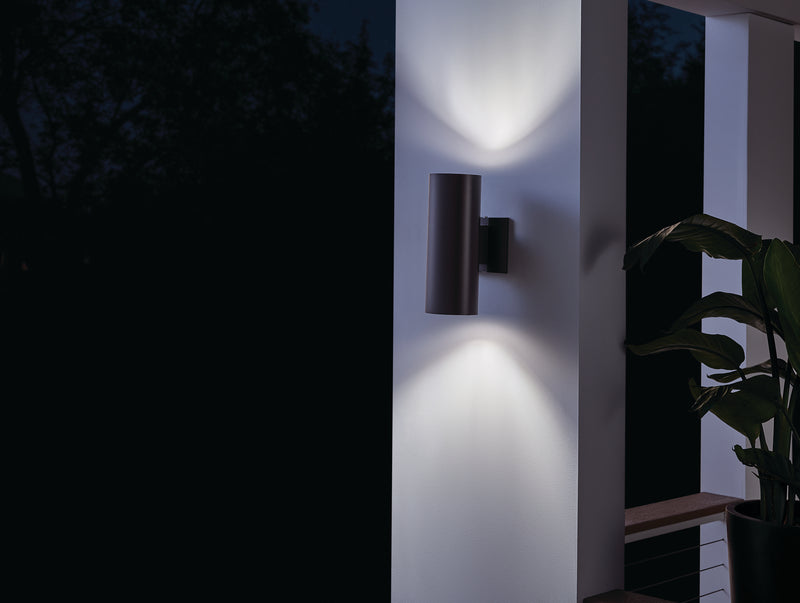 Kichler 9244AZ Two Light Outdoor Wall Mount, Architectural Bronze