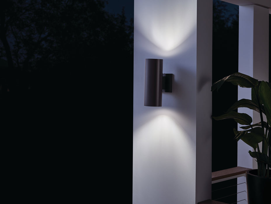 Kichler 9244AZ Two Light Outdoor Wall Mount, Architectural Bronze