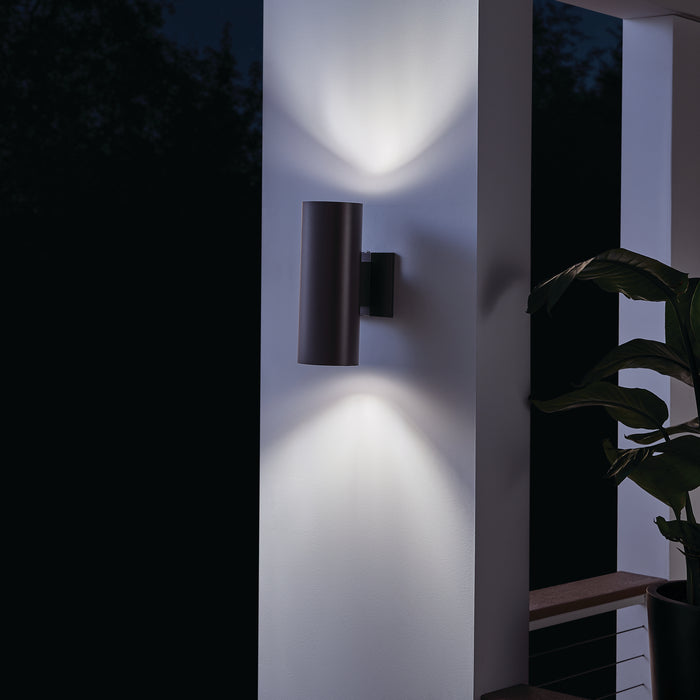 Kichler 9244AZ Two Light Outdoor Wall Mount, Architectural Bronze