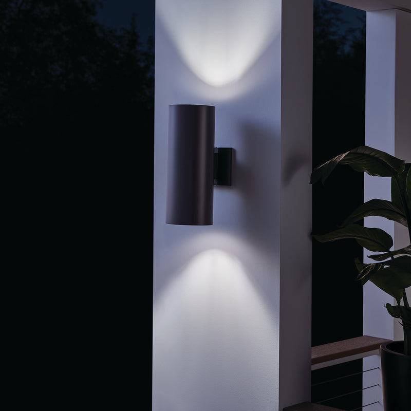 Kichler 9246AZ Two Light Outdoor Wall Mount, Architectural Bronze