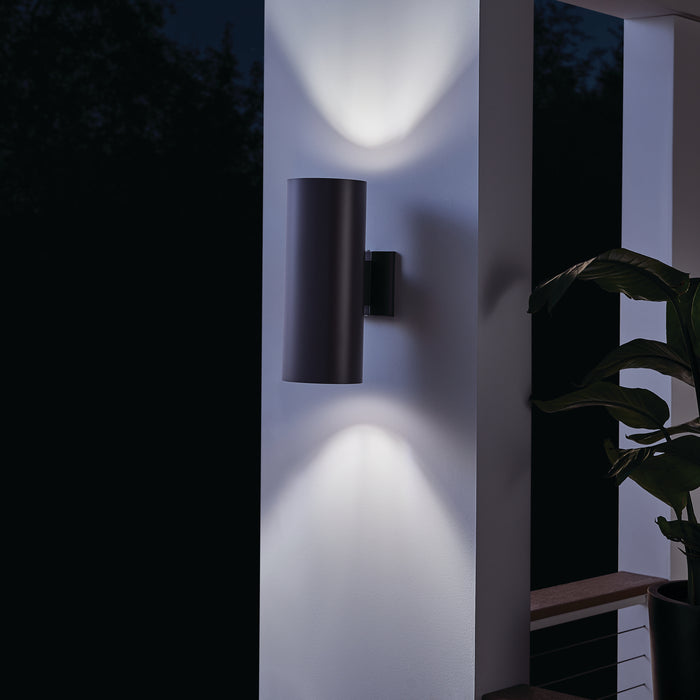 Kichler 9246AZ Two Light Outdoor Wall Mount, Architectural Bronze