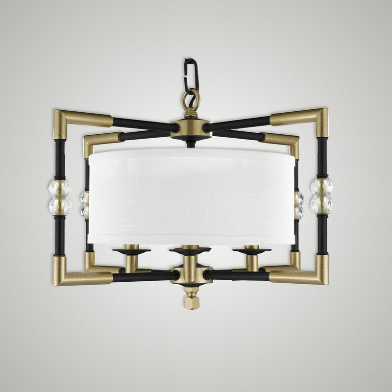 American Brass & Crystal CH3702-35S-36G-ST-HL Four Light Chandelier, Old Bronze w/Old Brass Accents