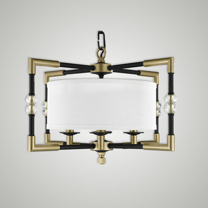 American Brass & Crystal CH3702-35S-36G-ST-HL Four Light Chandelier, Old Bronze w/Old Brass Accents
