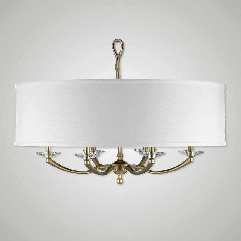American Brass & Crystal CH5426-36G-ST-HL Six Light Chandelier, Old Brass