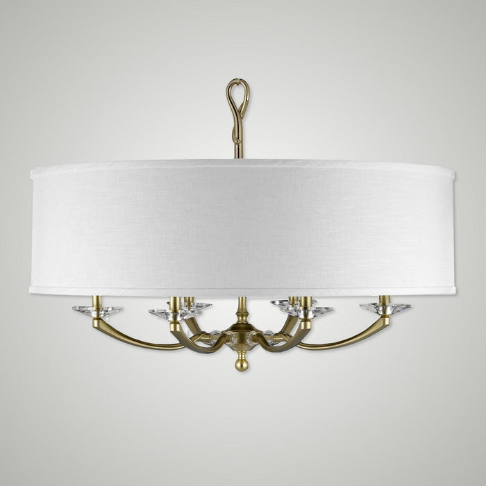 American Brass & Crystal CH5426-36G-ST-HL Six Light Chandelier, Old Brass