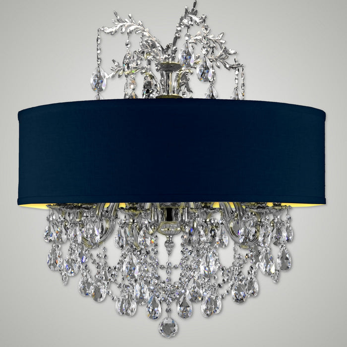 American Brass & Crystal CH6642-O-08G-ST-BG Eight Light Chandelier, Polished Nickel