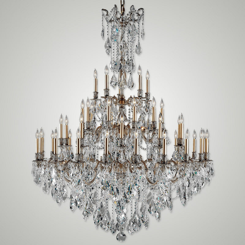 American Brass & Crystal CH9324-A-03G-ST 45 Light Chandelier, French Gold Glossy